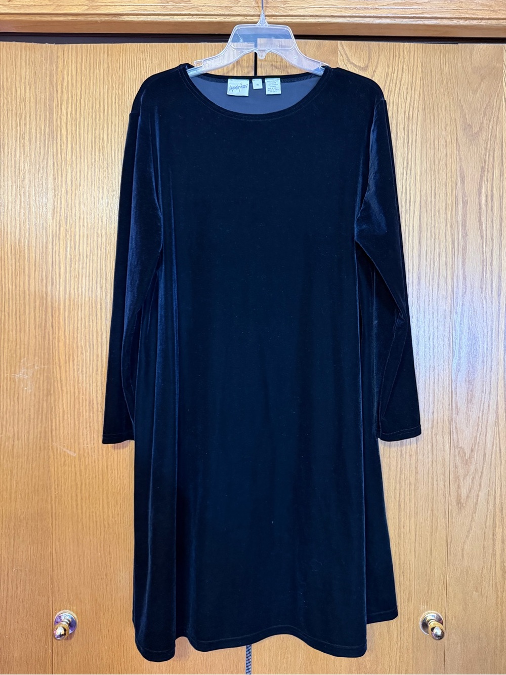 Jacqueline Ferrar Black Velvet Long Sleeve A-Line Dress